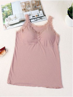 Lace Tank Top W/ Padded Chest Support 